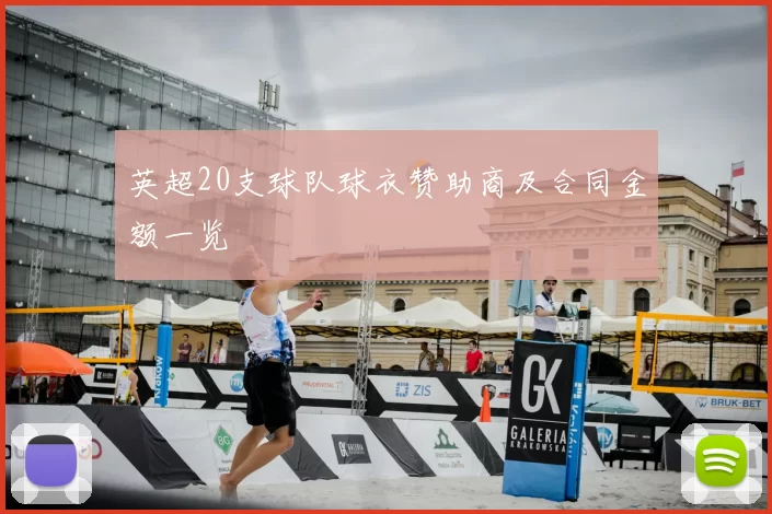 英超20支球队球衣赞助商及合同金额一览